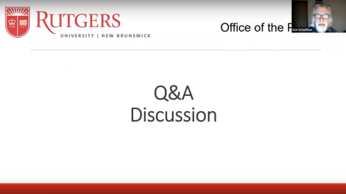 screen grab of COACHE Town Hall Q&A session video