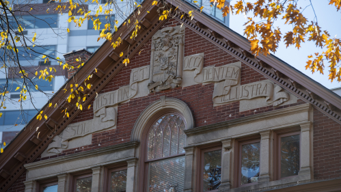 Roof pediment of Winants Hall
