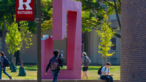 students on Busch campus