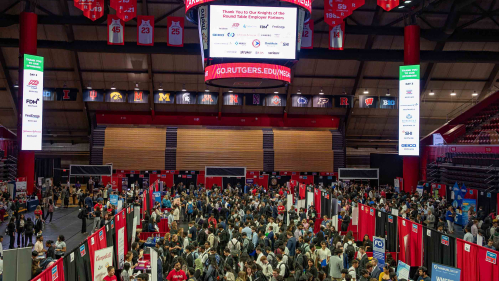 Hundreds of students participated in Rutgers University–New Brunswick's Fall 2023 Career and Internship Mega Fair.