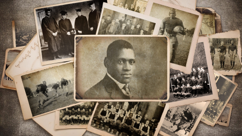 Collage of images of Paul Robeson at Rutgers