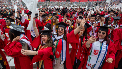 Students at commencement 