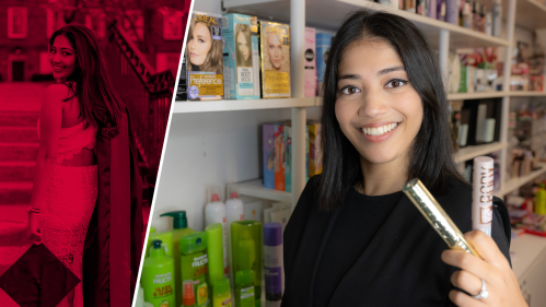 Dhvani Shah, donning her cap and gown on campus in 2021, is now a Sales and operations planning manager at L’Oréal. 
