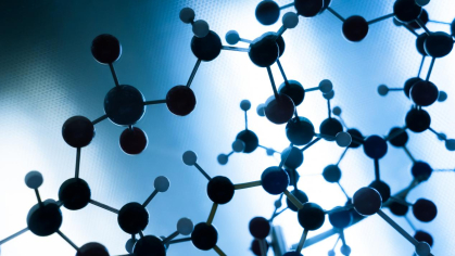 Closeup of molecule model