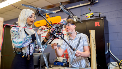 Students work on robot