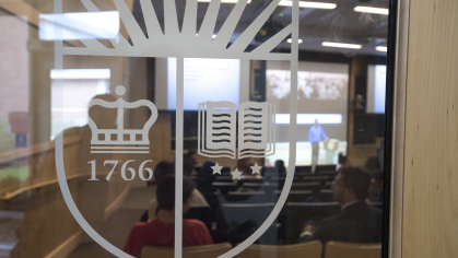 A synchronous classroom in Wrights Labs Auditorium