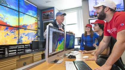 Students work in the Cool Room (Coastal Ocean Observing Leadership)