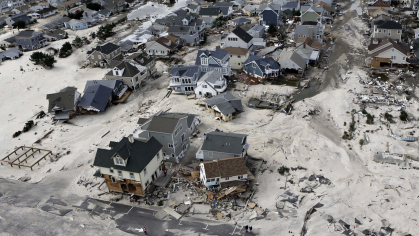 Destroyed homes are left in the wake of Hurricane Sandy in Ortley Beach, N.J., on Oct. 31, 2012.