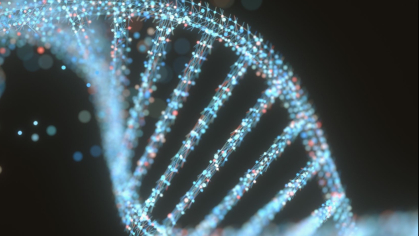 Close view of a double helix