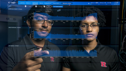 Manav Patel and Casandra Begin learning the ropes of cybersecurity and getting hands-on experience and training through OmniSOC – a shared cybersecurity operations center for higher education co-founded by Rutgers and located at Indiana University.