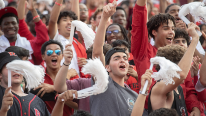 Student section at football opener vs. University of Ohio