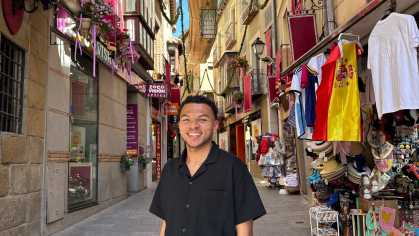 Travis Anane studying abroad in Spain​​​​​​.