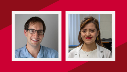 two researchers from rutgers posing for a portrait