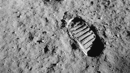 a footprint on the moon