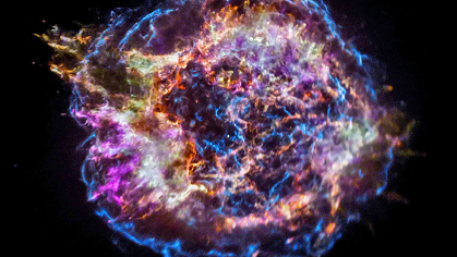 Swirls of gas within a supernova