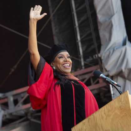 Emmy-award winning actress and Rutgers alumna Sheryl Lee Ralph addresses the Class of 2023 at Rutgers’ 257th Anniversary Commencement.