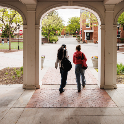 students on College Ave campus