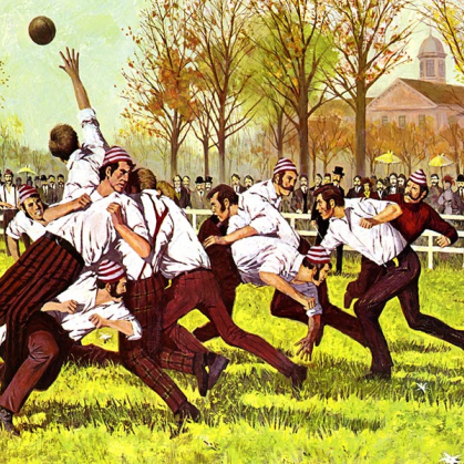 Illustration of the first college football game