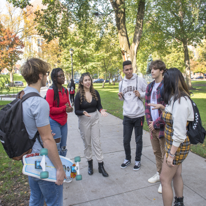 Students on voorhees mall