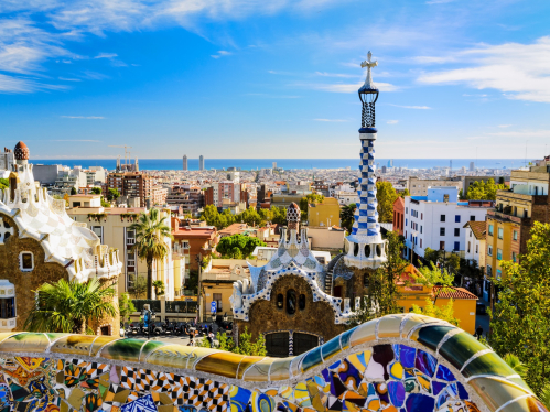 Park Guell in Barcelona, Spain
