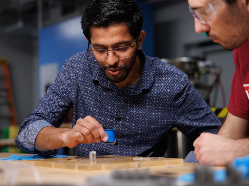 Engineering students working together