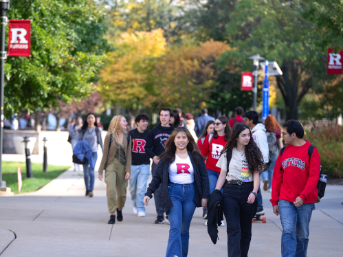 students walking on Livingston campus
