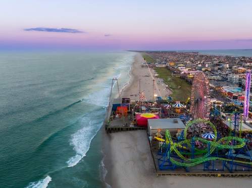 aerial view of the shore boardwalk