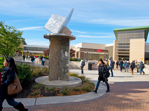 students walking on Livingston campus
