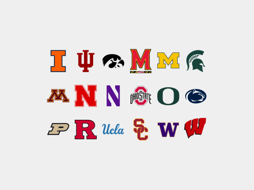 A collection of Big Ten Member logos