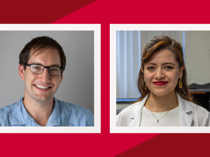 two researchers from rutgers posing for a portrait