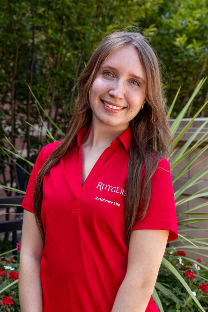 Rutgers-New Brunswick student Julia Sierzputowski is a community navigator at the Discovery Neighborhood at BEST hall.