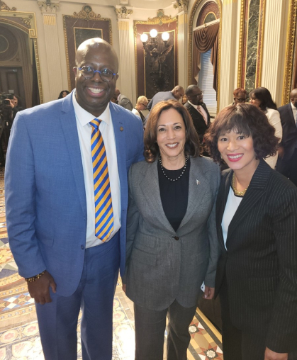 Marla Blunt-Carter with Vice president Kamala Harris