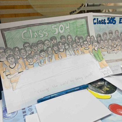 Pauline Kung drew class portraits for her students as a going away gift.