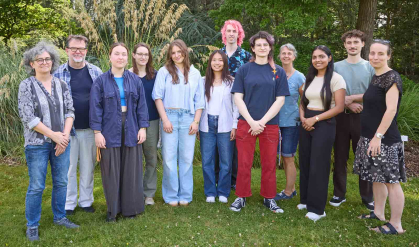 Aneliese Ammirata (fifth from left) poses with members of the group she was assigned to work with at the laboratory of Ulrike Endesfelder in Bonn, Germany. 