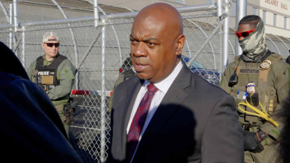 A scene from "Arrested at Delaney Hall," a documentary about the standoff at an immigrant detention center in Newark, N.J., and the arrest of Mayor Ras Baraka.