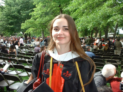 PEOPLE's Charlotte Triggs at her 2005 Rutgers commencement.
