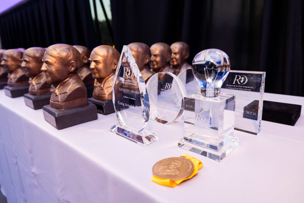 Image of Edison Patent Awards and Plaques on a table