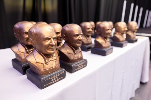 Edison Patent Awards on a table at 2025 ceremony