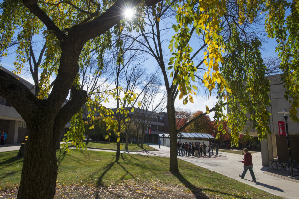 Student mailboxes outside Lucy Stone Hall on the Livingston campus