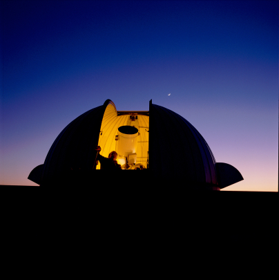 Schommer Observatory located at the top of the Physics and Astronomy Building