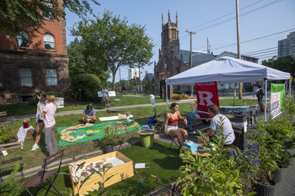 Students from the Landscape Architecture Graduate Student Association (LAGSA) and Undergraduate Landscape Architecture Club at the on-campus PARK(ing) Day celebration 