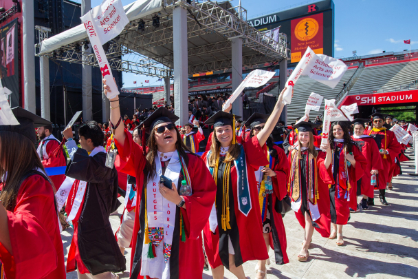 Students at commencement 