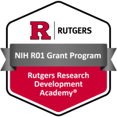 Rutgers Research Development NIH R01 Program Digital Badge graphic