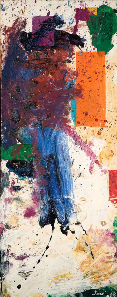 Taro Yamamoto's 1962 work, “Abstraction,” is an oil-on-canvas painting.at Rutgers. 