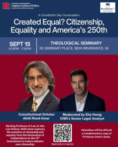 Constitution Day 2026 event poster from Rutgers Eagleton Institute of Politics